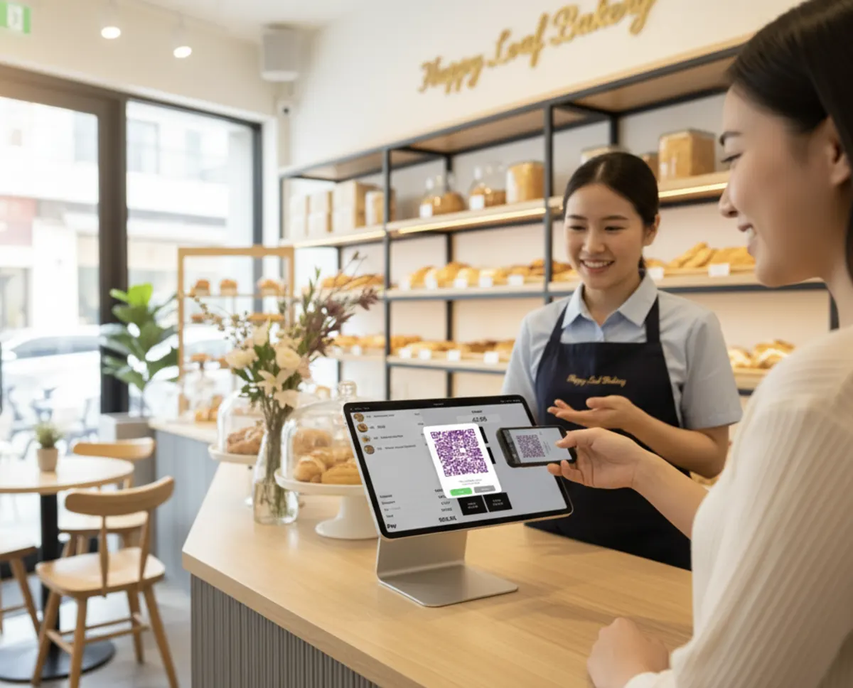 POS for a bakery in Singapore on an iPad at the counter